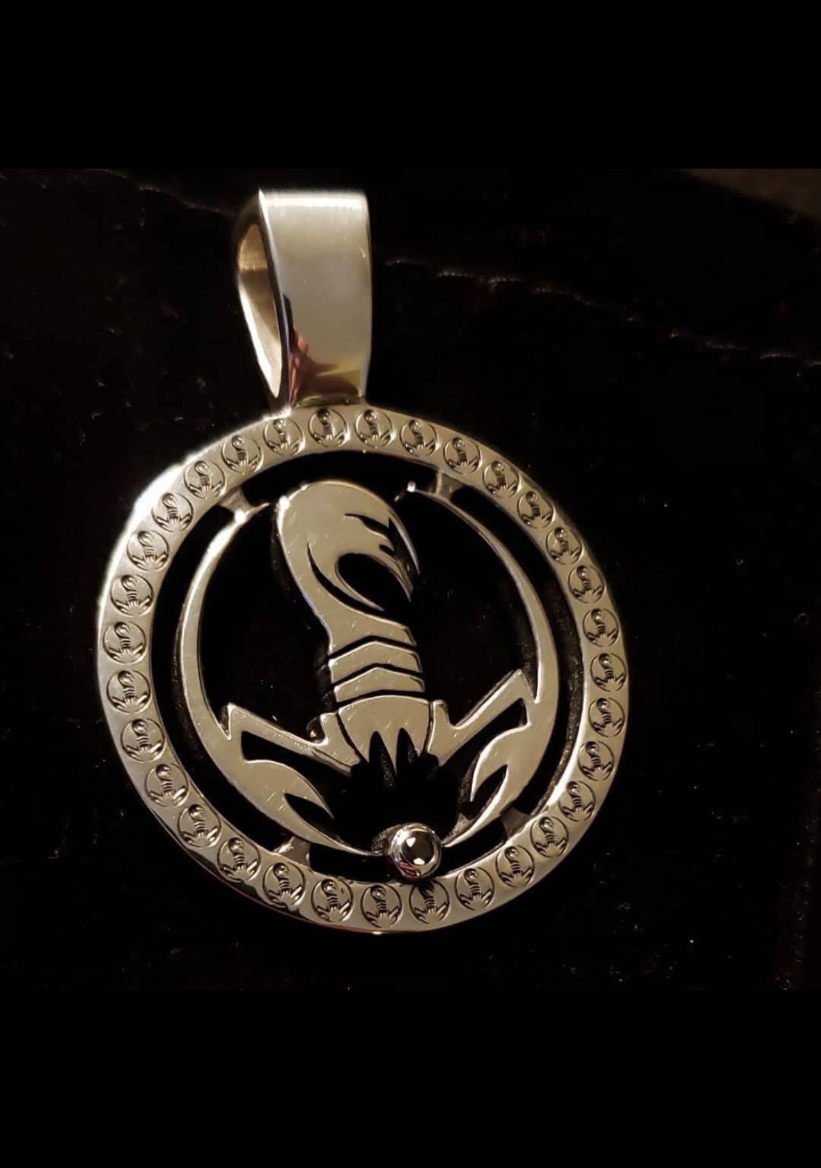Scorpius Diamond-Border Pendant